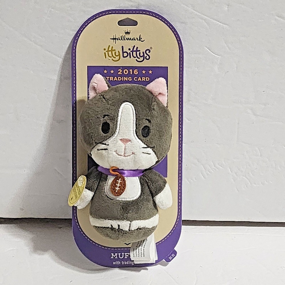 Hallmark IttyBittys MUFFIN Kitten Bowl 2016 Plush Football Collar 4" New